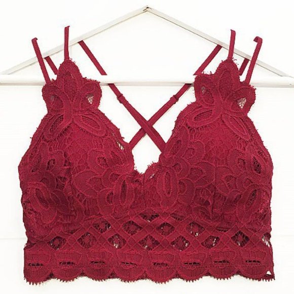 Blush & Belle Other - EDEN Ruby Red Floral Padded Lace Bralette